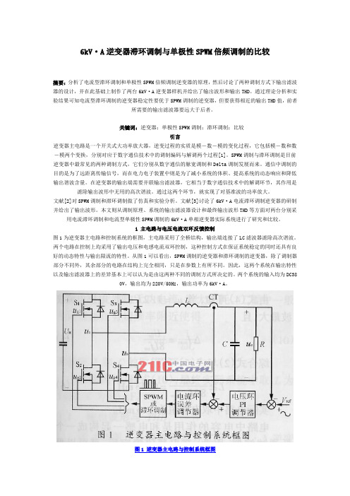 逆变器滞环调制与单极性SPWM倍频调制的比较