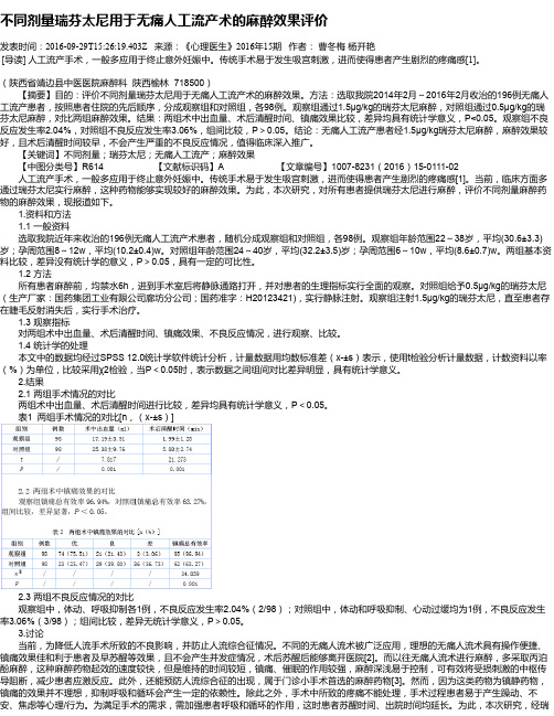 不同剂量瑞芬太尼用于无痛人工流产术的麻醉效果评价