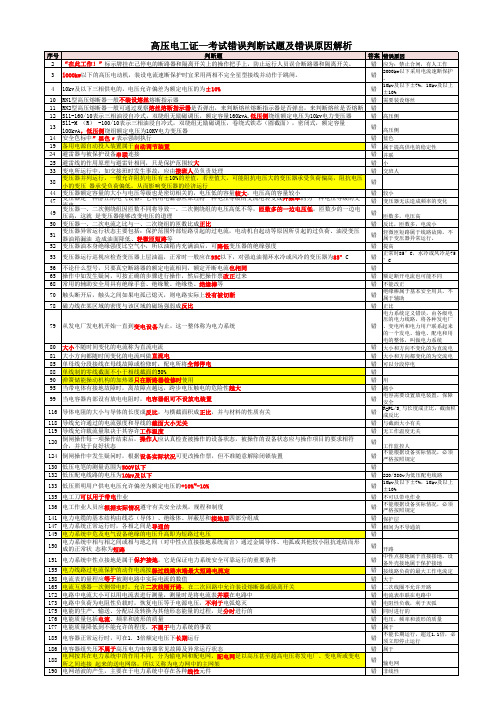 高压电工证—考试错误判断试题及错误原因解析