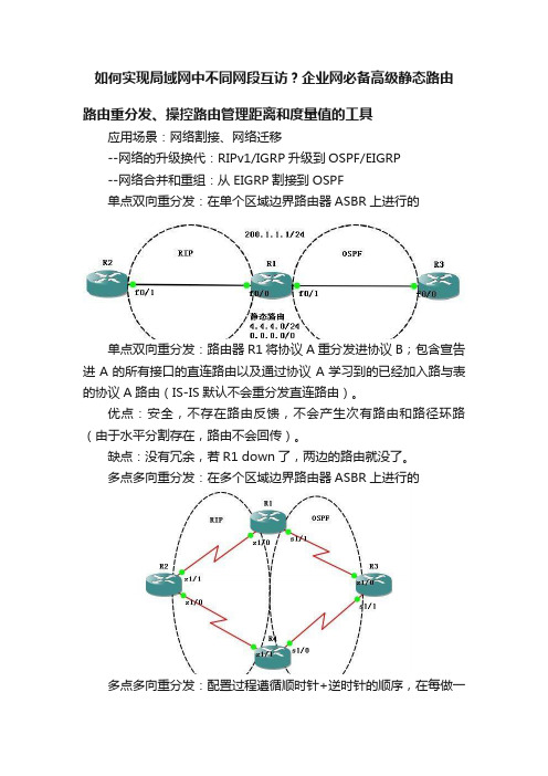 如何实现局域网中不同网段互访？企业网必备高级静态路由