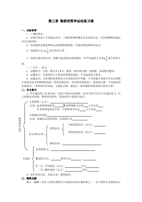 第三章 物质的简单运动复习课