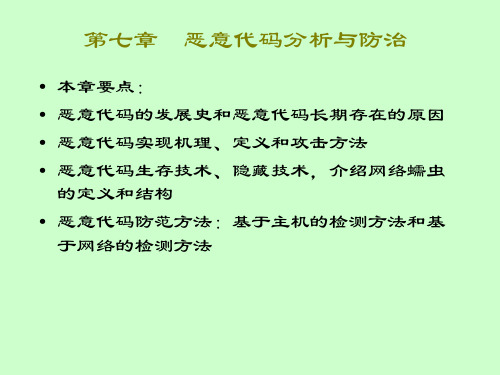 新第七章 恶意代码分析与防治