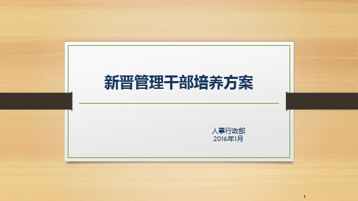 新晋管理干部培养方案