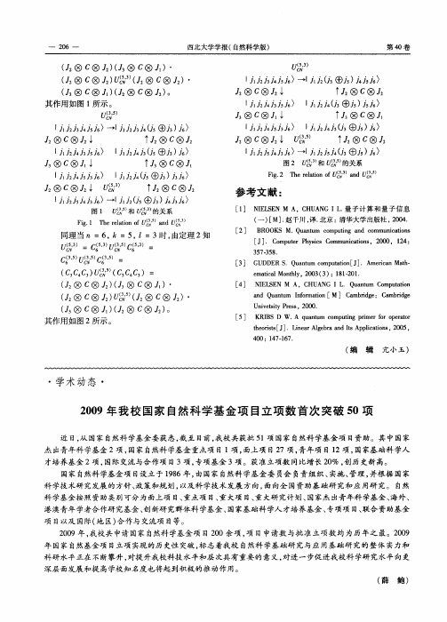 2009年我校国家自然科学基金项目立项数首次突破50项