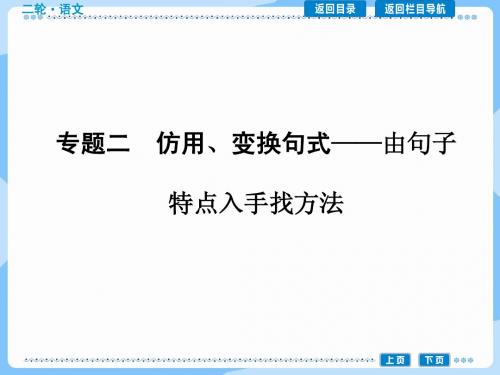 高考语文二轮复习课件：仿用、变换句式——由句子特点入手找方法