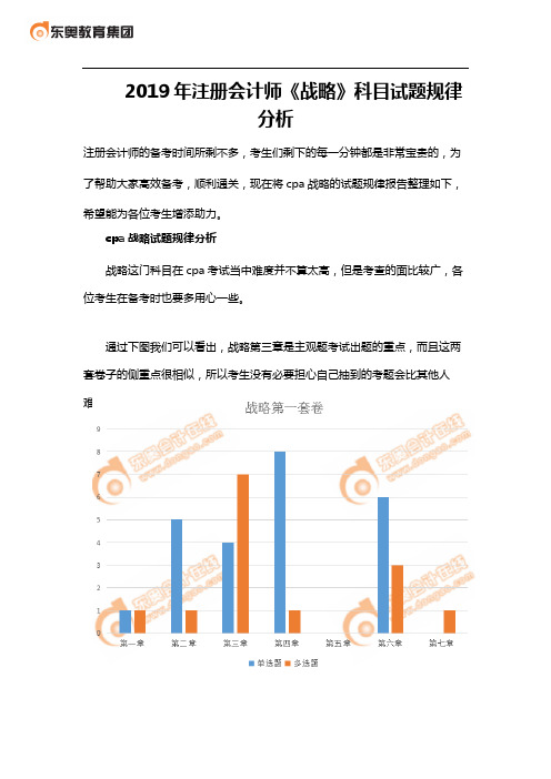 2019年注册会计师《战略》科目试题规律分析