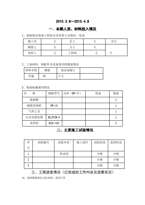 月报(表范本)