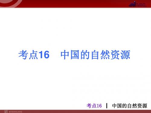 中考地理总复习课件：考点16 中国的自然资源(10张ppt)