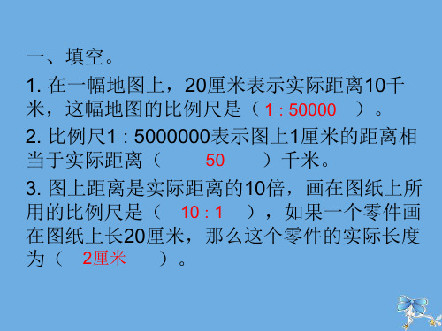 六年级数学下册第二单元比例3比例尺作业课件北师大版