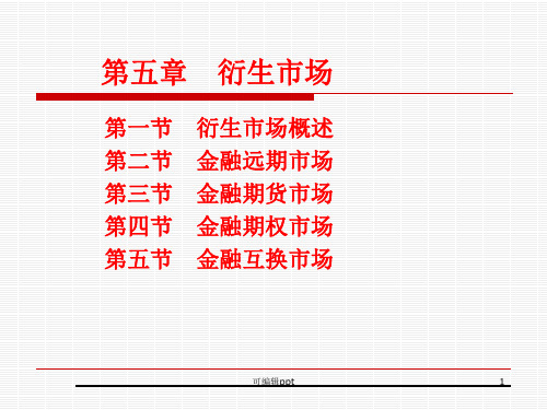 金融市场学之 衍生市场