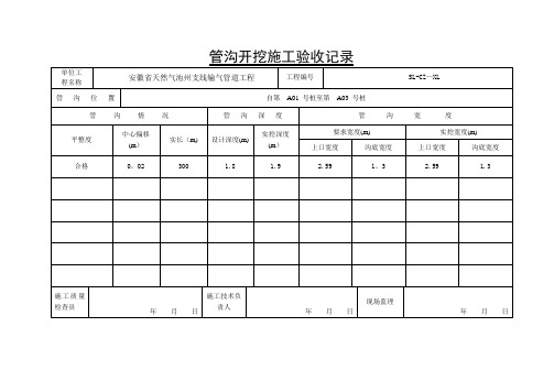 01管沟开挖施工验收记录