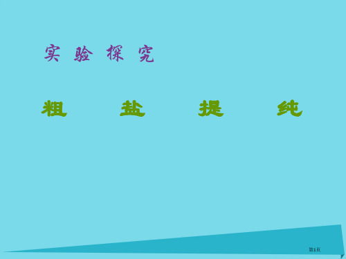 高中化学实验1粗盐的提纯市公开课一等奖百校联赛特等奖大赛微课金奖PPT课件