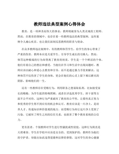 教师违法典型案例心得体会