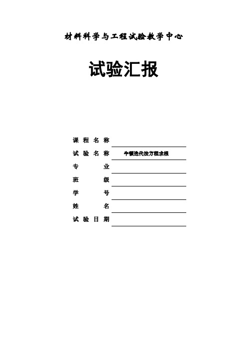 2021年牛顿迭代法实验报告