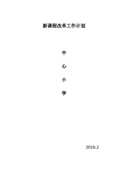 2016新课改工作计划