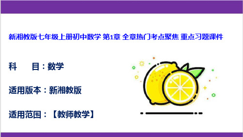 新湘教版七年级上册初中数学 第1章 全章热门考点聚焦 重点习题课件