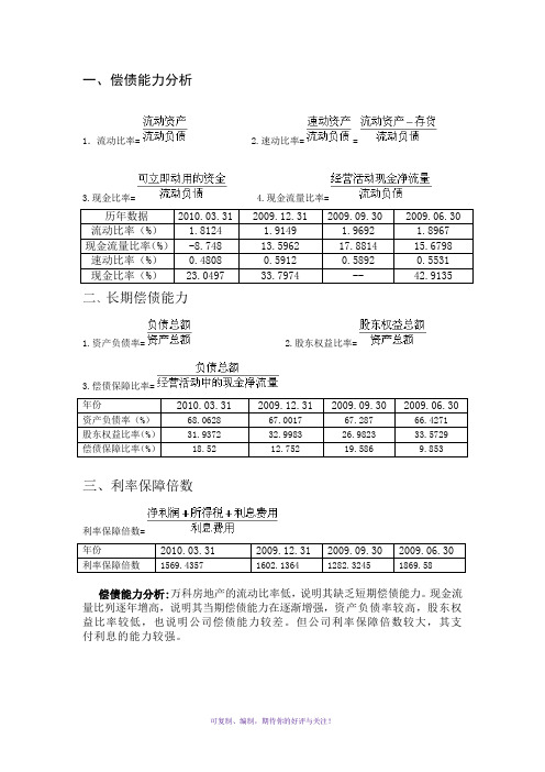 2012秋季电大会计本财务报表分析网上作业答案(1-4)Word版