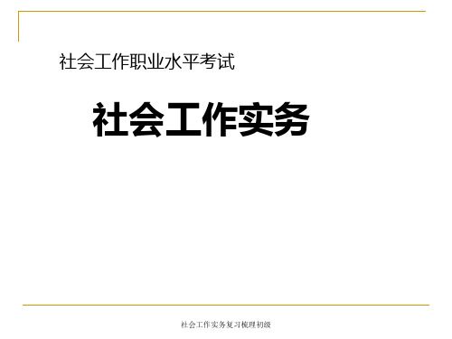 社会工作实务复习梳理初级 ppt课件