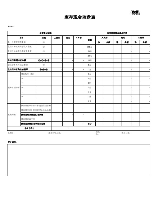 现金盘点表电子版