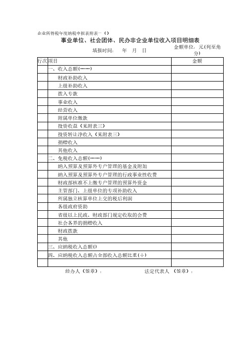 企业所得税年度纳税申报表附表一(3)