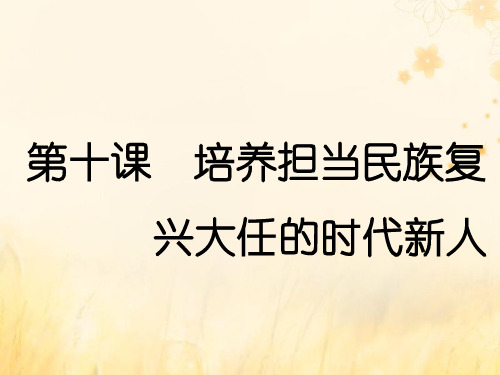 高考政治新一轮复习必修三第四单元第十课培养担当民族复兴大任的时代新人课件