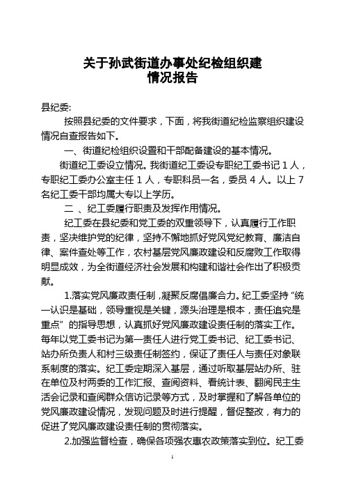 加强纪检组织建设自查报告p