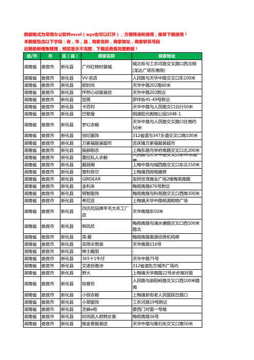 2020新版湖南省娄底市新化县服装工商企业公司商家名录名单黄页联系电话号码地址大全525家