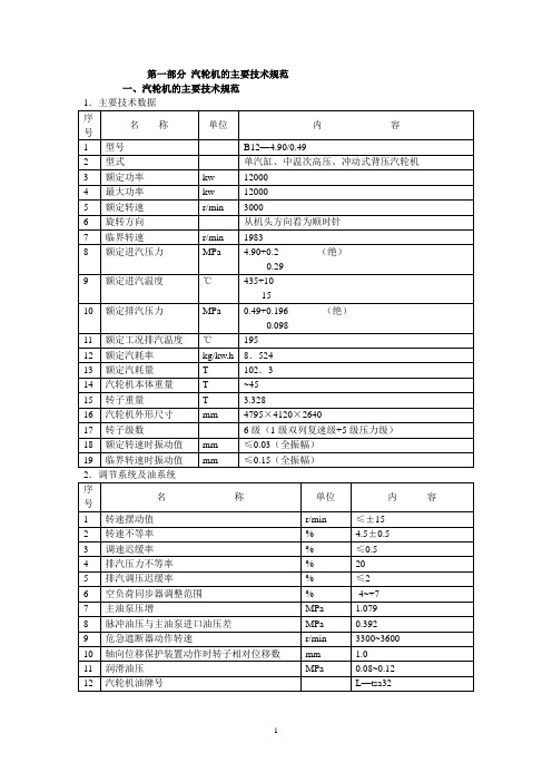 汽轮机运行规程