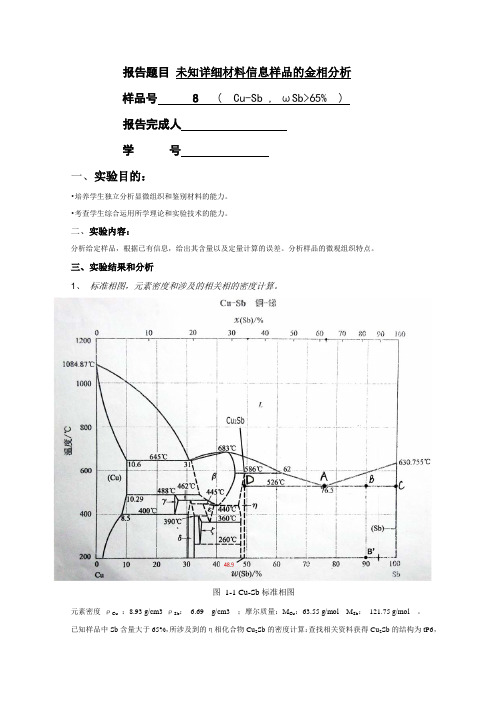 未知详细信息检验未知样品实验报告