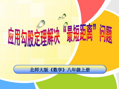 八年级数学     应用勾股定理解决“最短距离”问题