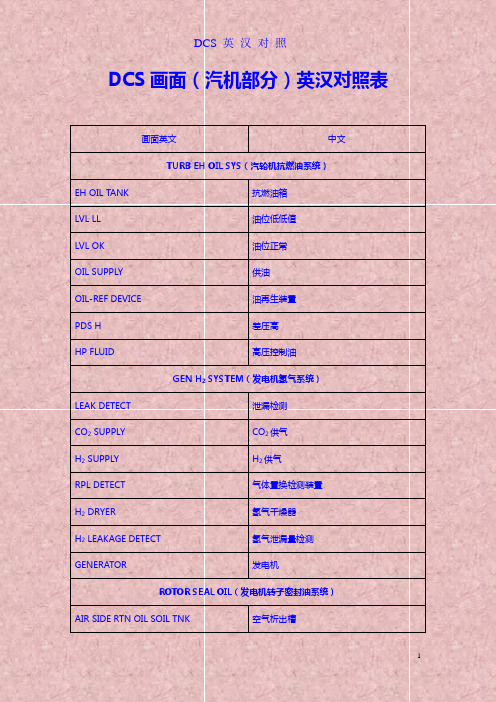 DCS画面英汉对照表解读