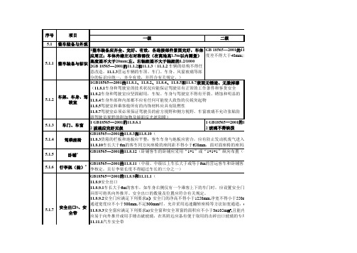 营运车辆技术等级划分