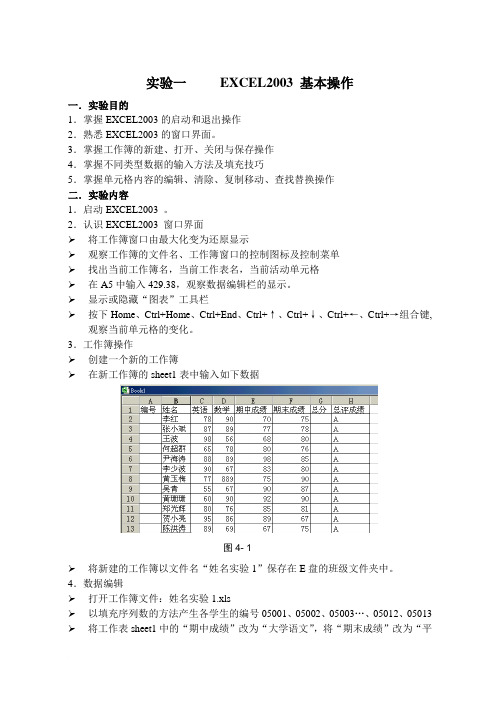 EXCEL上机作业5个范文