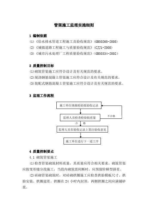 管渠施工监理实施细则