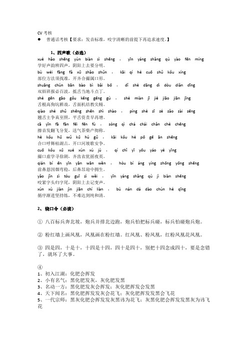CV考核词