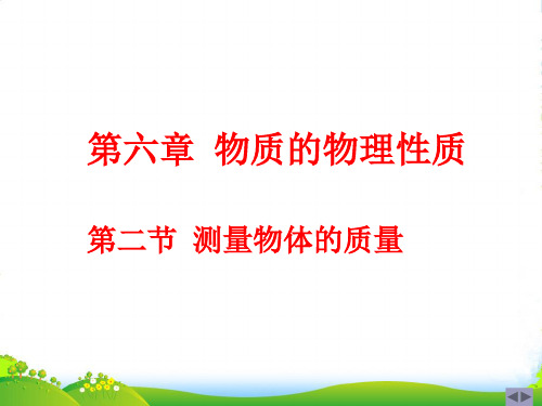 苏科版八年级物理下册课件6.2测量物体的质量(共20张PPT)