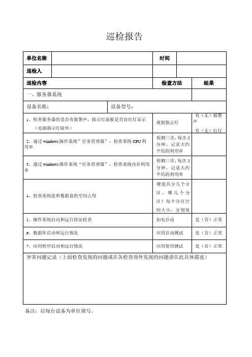 IT系统维保巡检报告