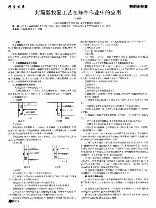 封隔器找漏工艺在修井作业中的应用