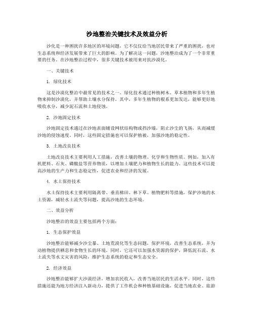 沙地整治关键技术及效益分析