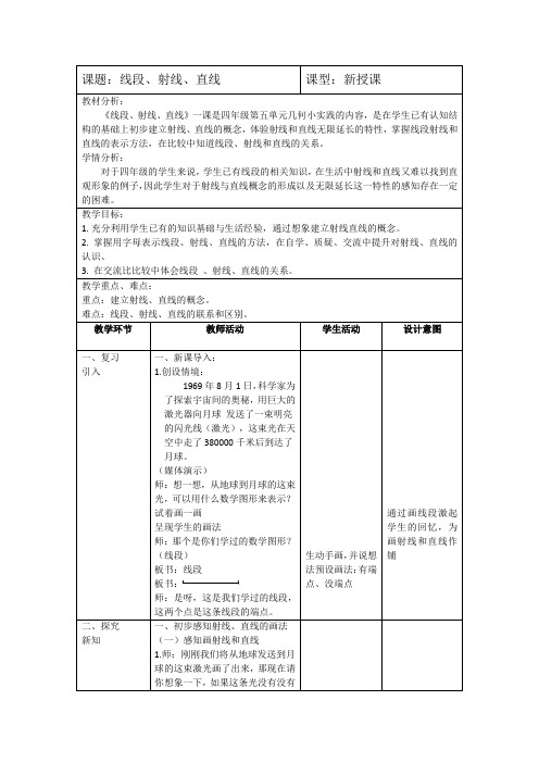 沪教版四年级数学第一学期线段、射线、直线(1)