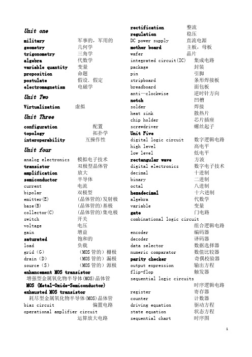 科技英语入门课文翻译及单词总结