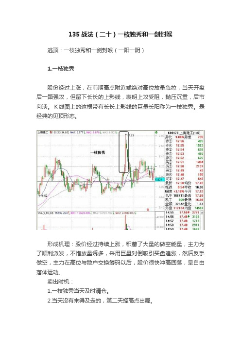 135战法（二十）一枝独秀和一剑封喉