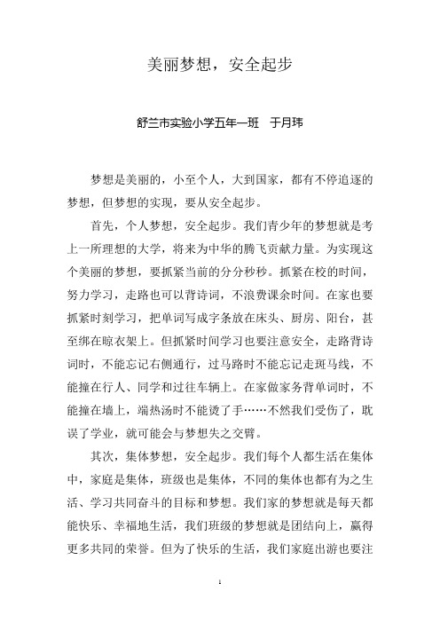 美丽梦想,安全起步