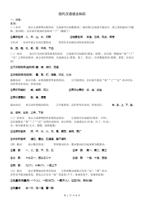 现代汉语古代汉语语法