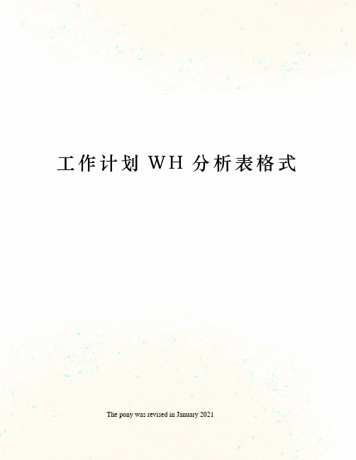 工作计划WH分析表格式