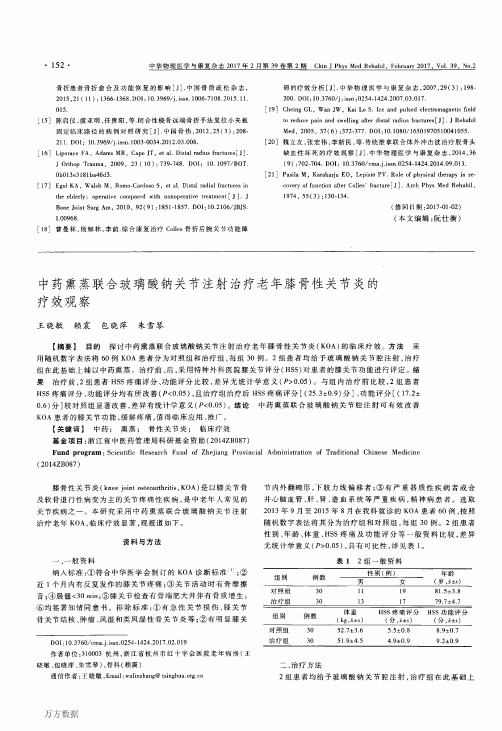 中药熏蒸联合玻璃酸钠关节注射治疗老年膝骨性关节炎的疗效观察