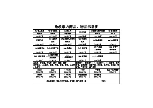 抢救车内药品、物品示意图