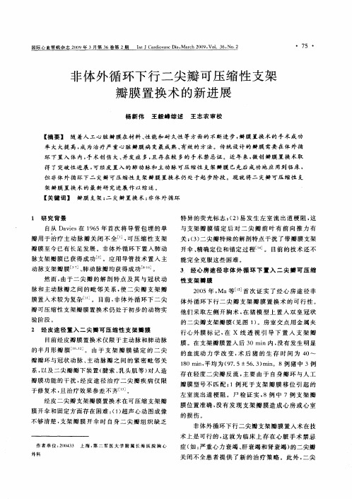 非体外循环下行二尖瓣可压缩性支架瓣膜置换术的新进展