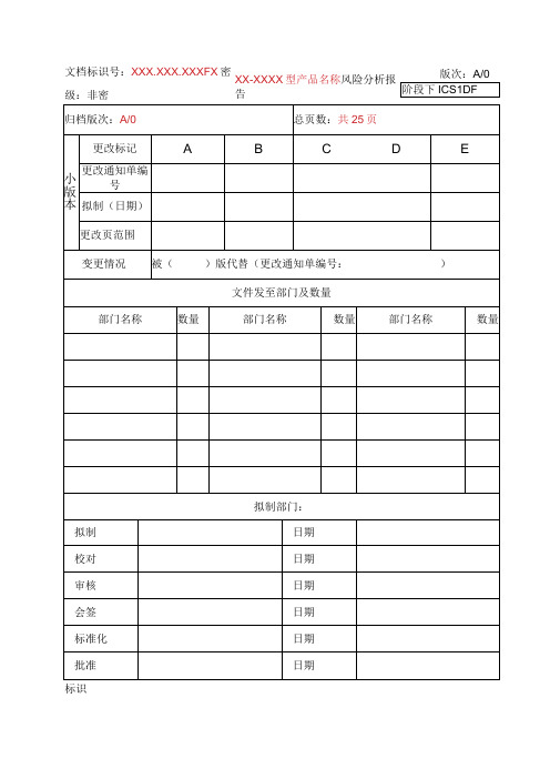 风险分析报告模板