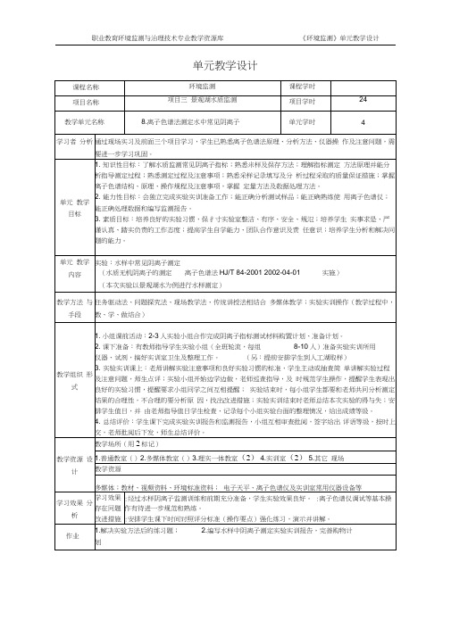 离子色谱法测定水中常见阴离子教学设计(精)